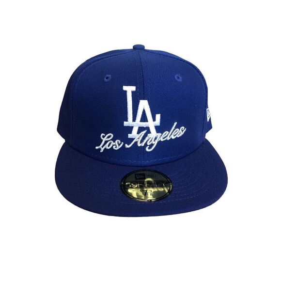 New Era Los Angeles Dodgers Dual Logo 59FIFTY Fitted Hat Cap Size 7 3/8 - Picture 1 of 5